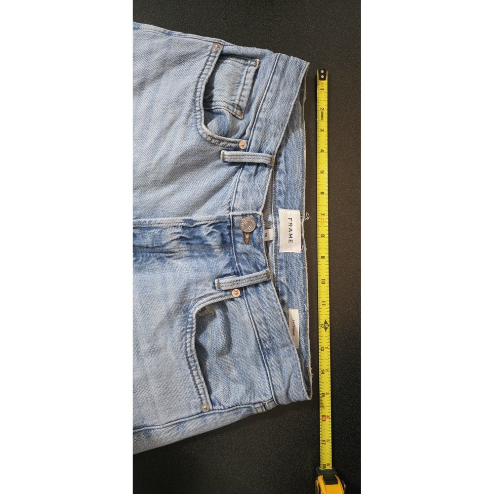 Frame Denim 28 Le Original Blue‎ High Waisted Distressed Tapered Leg Jeans Crop - Picture 6 of 8